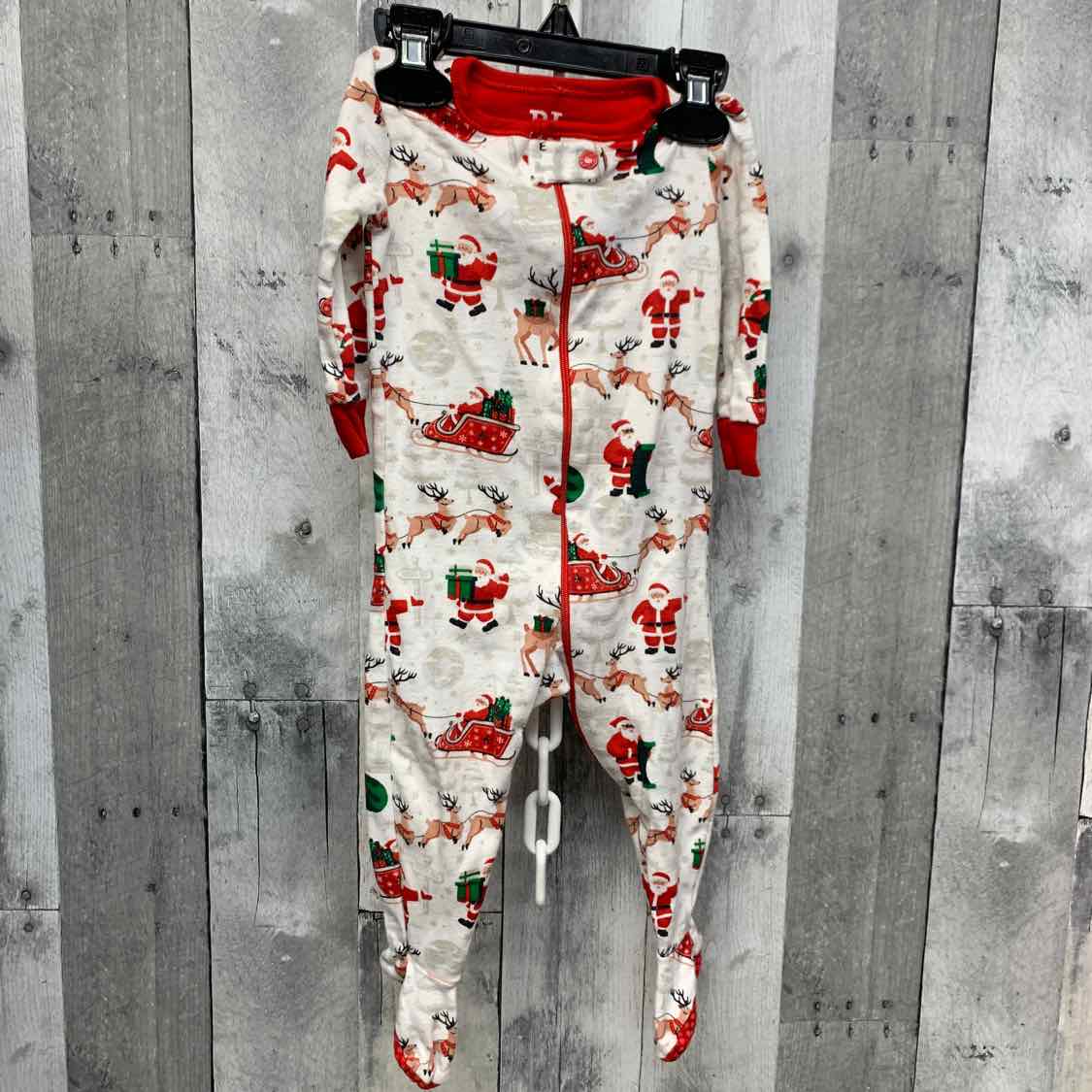 Size 6-9 Months White Print Children's Place Footy PJs