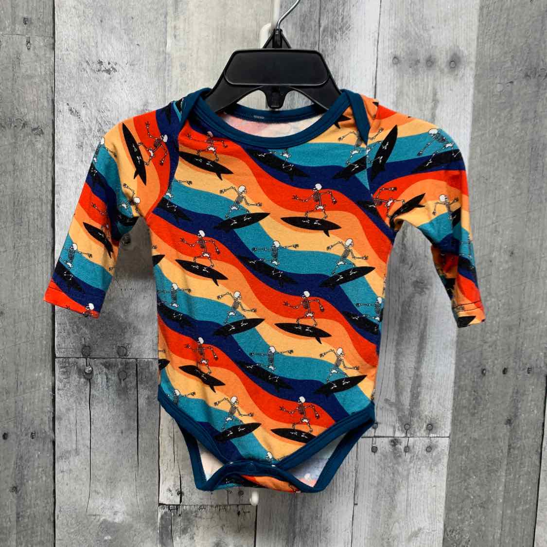 Size Newborn Blue/Orange Bamboo Bodysuit