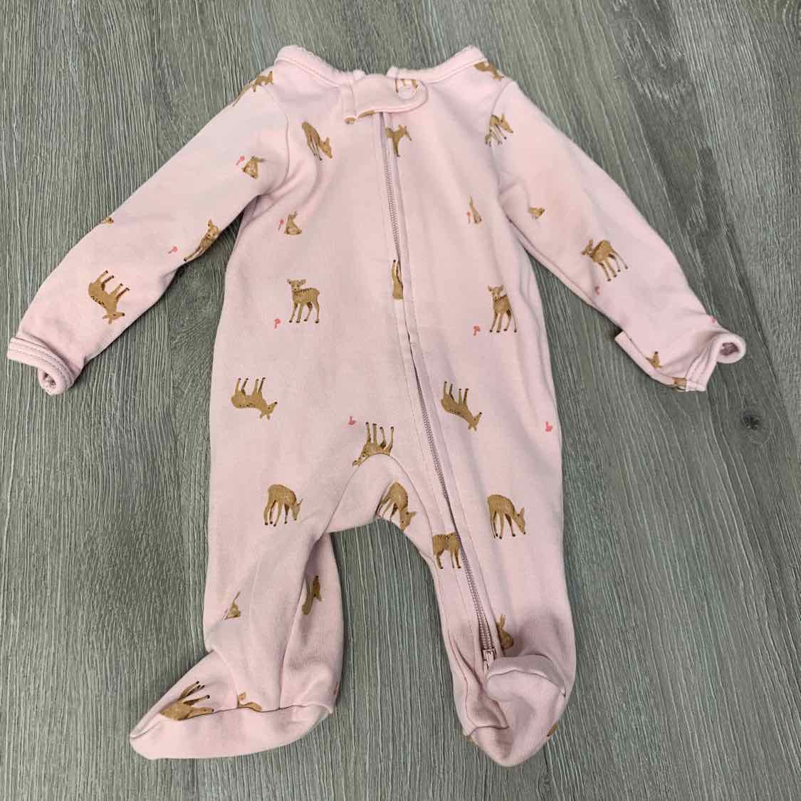 Size Preemie Pink Print Carter's Footy PJs