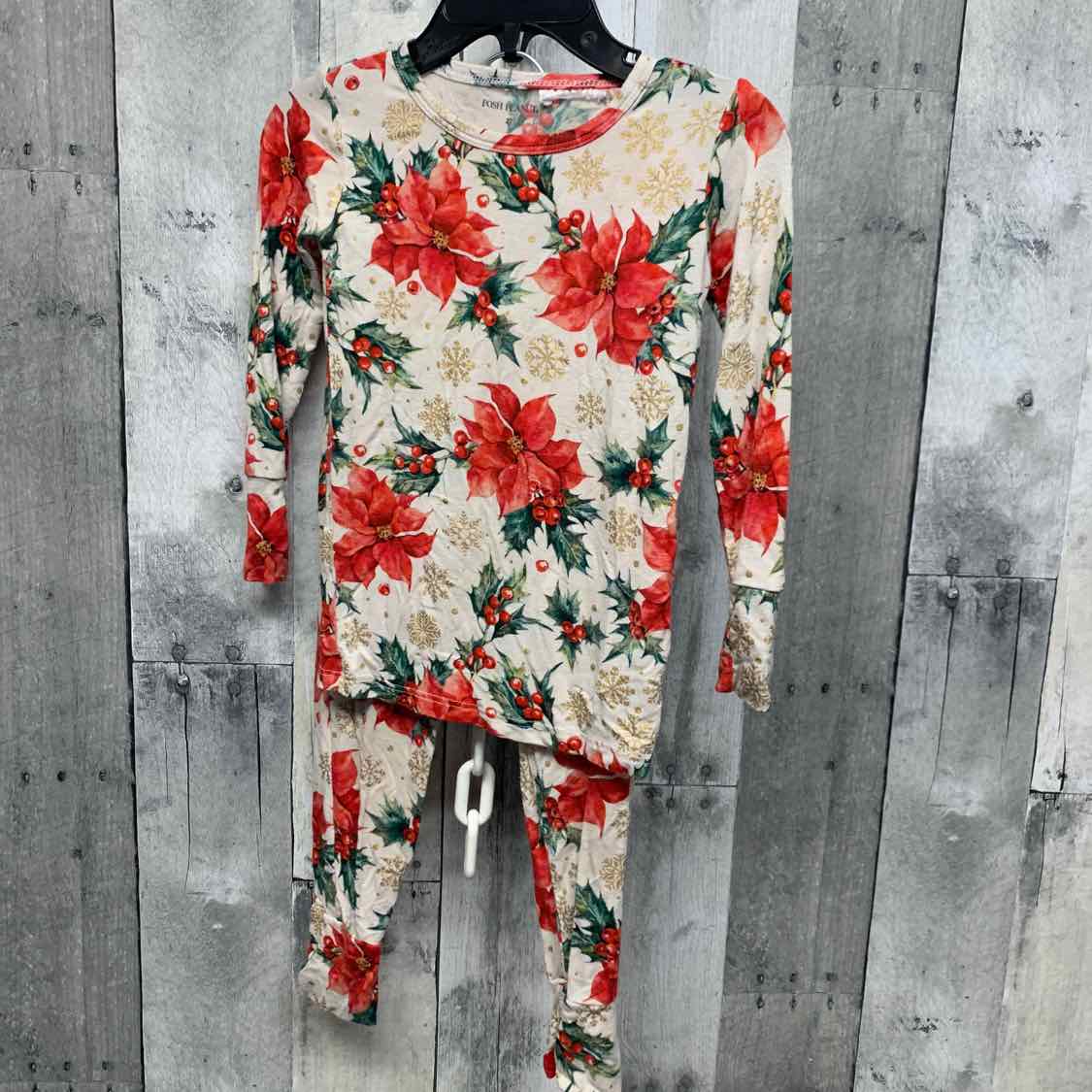 Size 2T White/Red Posh Peanut 2pc PJs