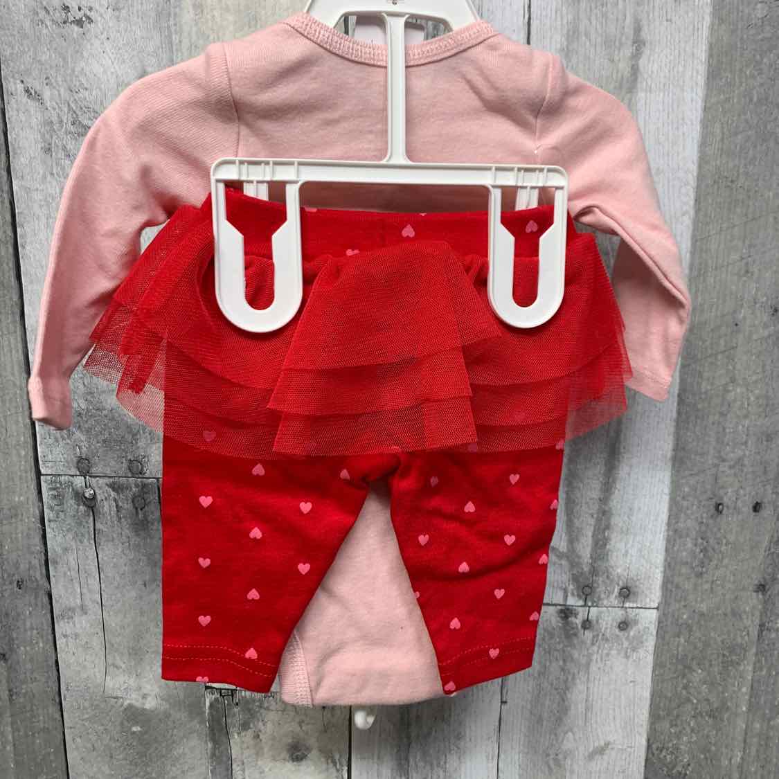 Size Newborn Pink/Red Just One You Shirt/Leggings