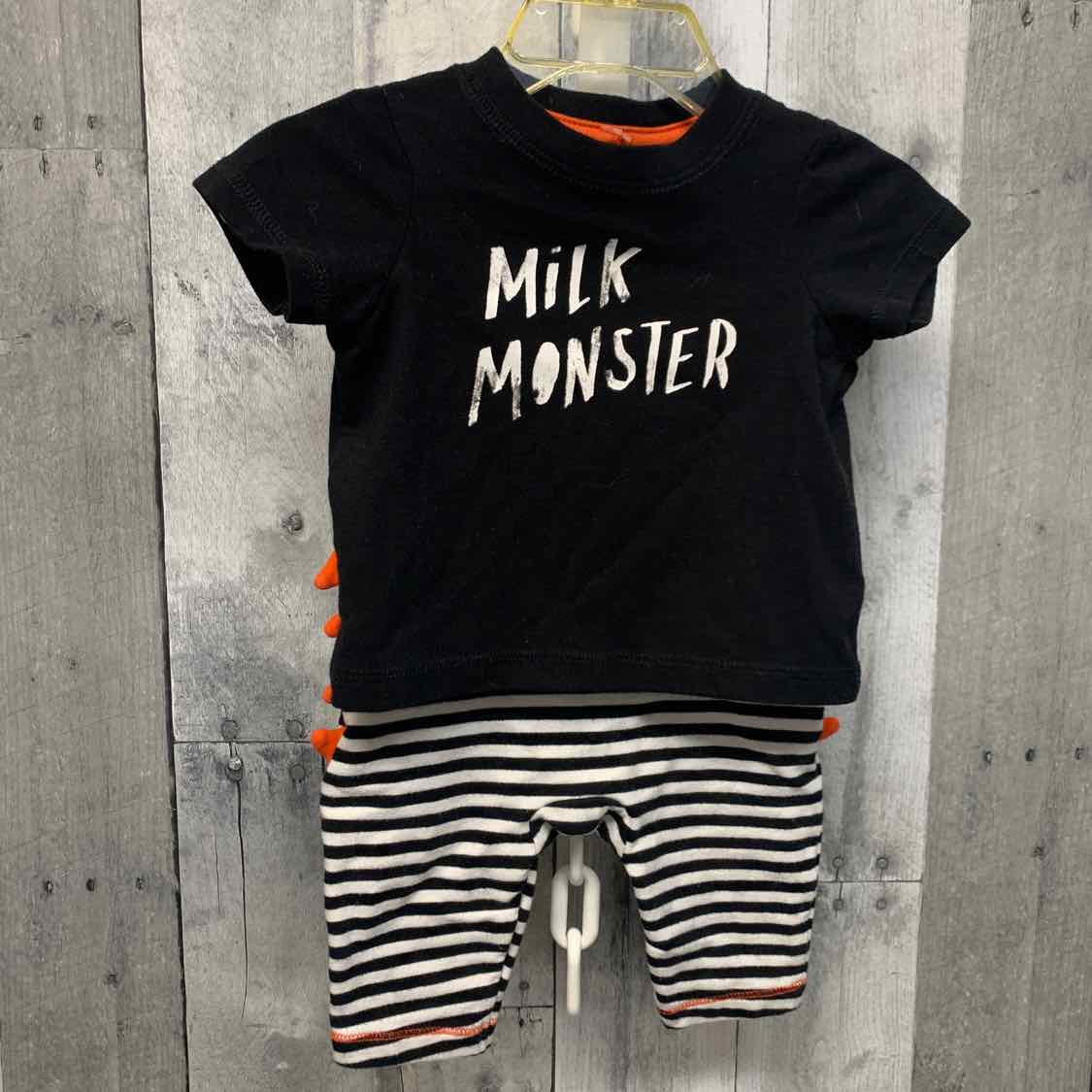 Size 0-3 Months Black/Orange Cat & Jack Shirt/Pants