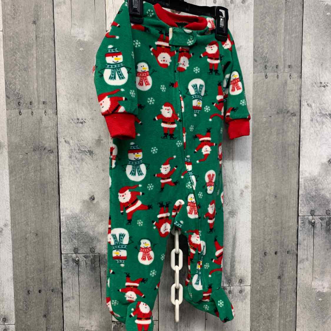 Size 6 Months Green/Red Carter's Footy PJs