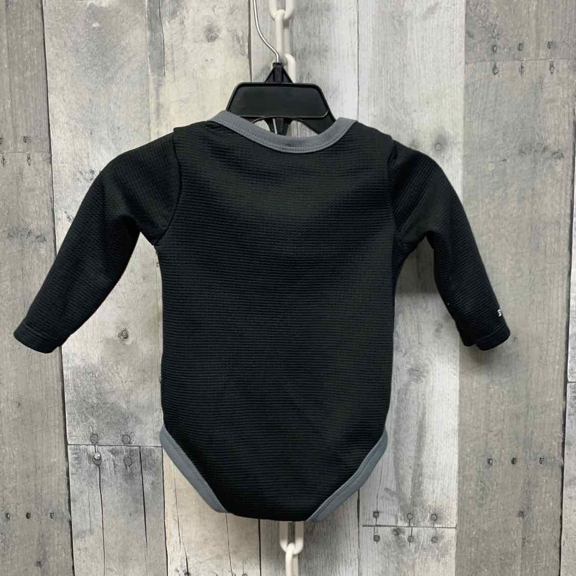 Size 6 Months Black Graphic Sport Brand Bodysuit