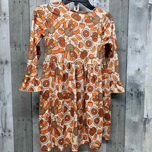 Size 7 Tan/Orange B Brand LS Dress