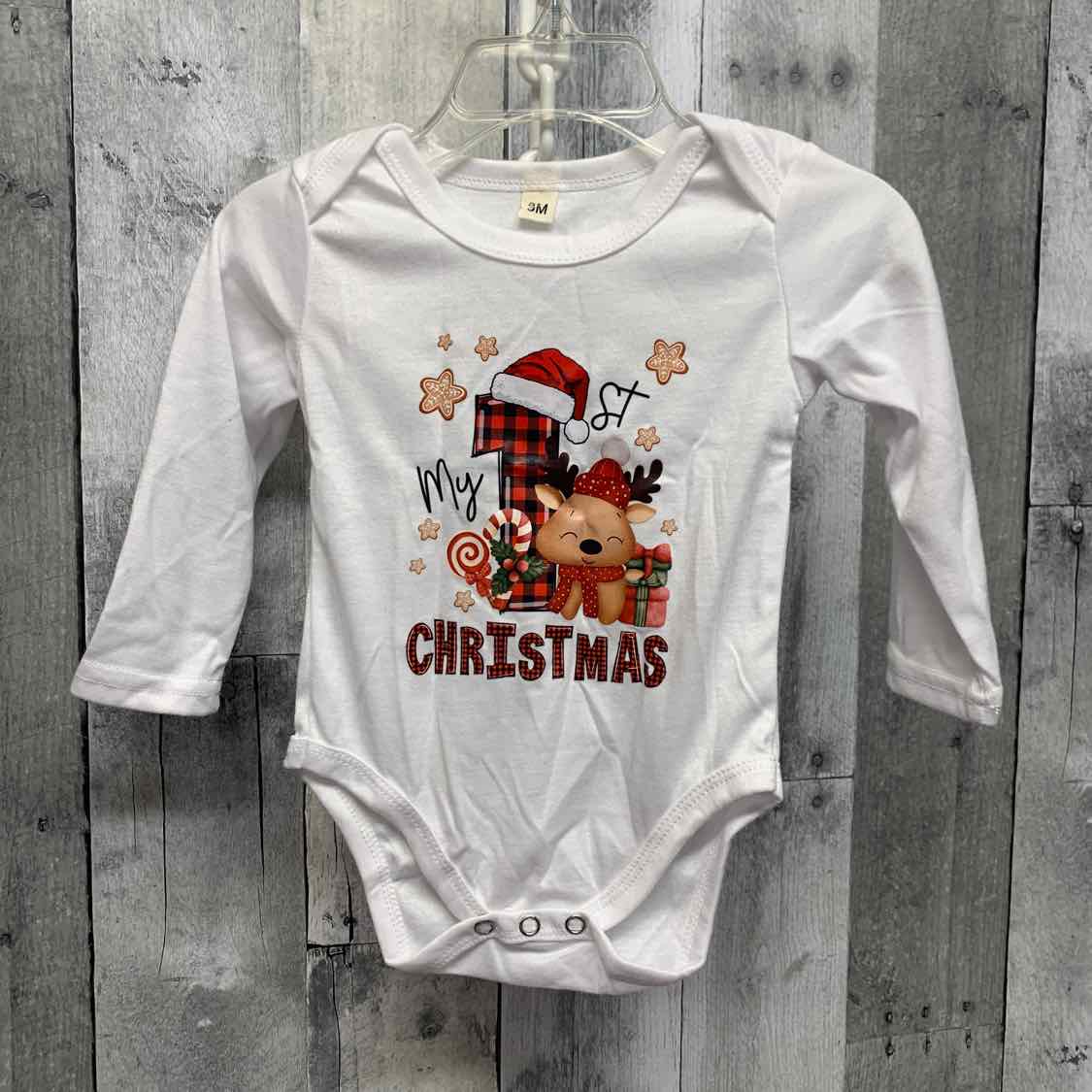 Size 3 Months White Graphic Boutique Brand Bodysuit