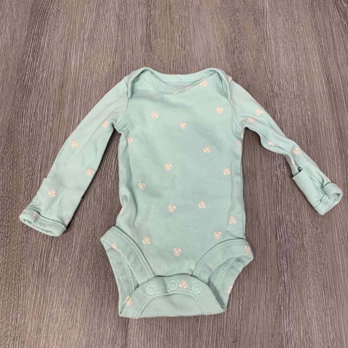 Size Preemie Green Carter's Bodysuit