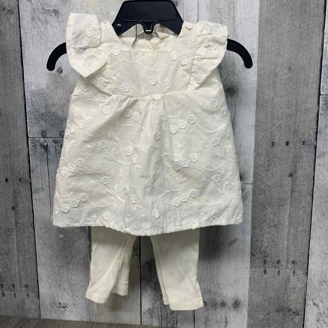 Size 3-6 Months White B Brand 2pc Dress - OodlesCB