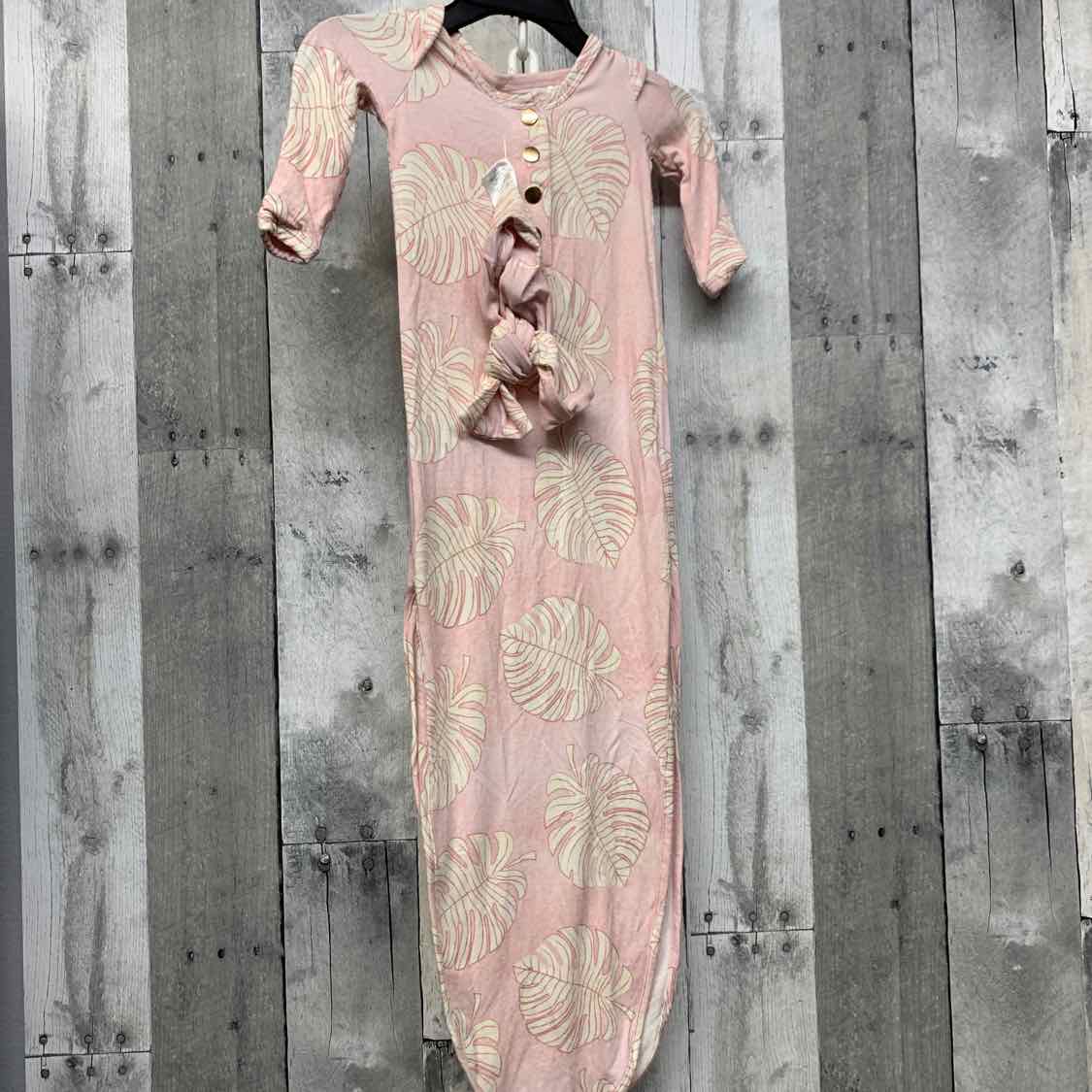 Size 0-3 Months Pink Print Bamboo Layette