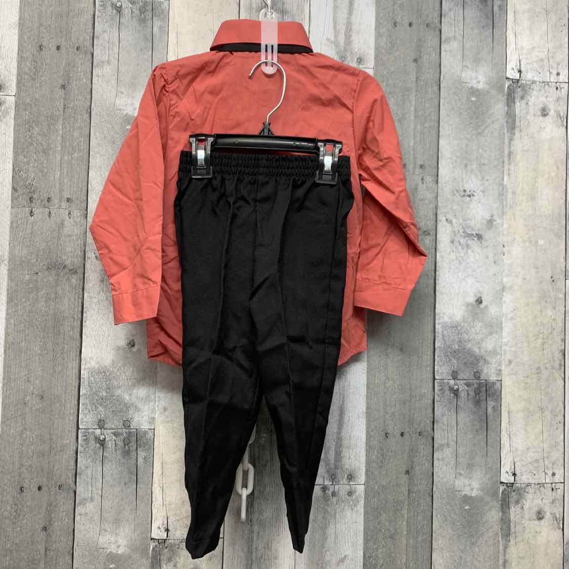 Size 2T Peach/Black Andrew Fezza Shirt/Pants