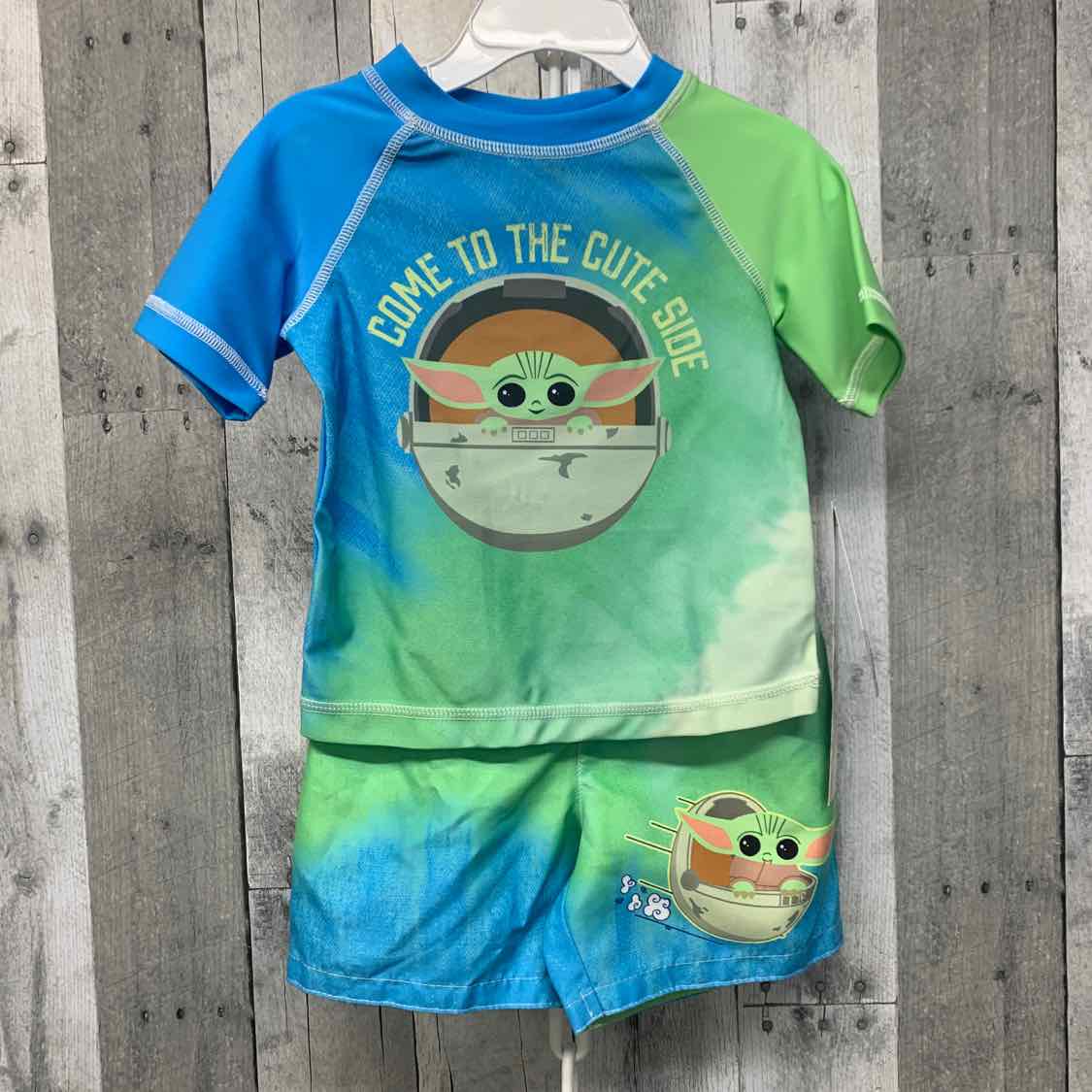 Size 18 Months Blue/Green Star Wars 2pc+ Swim Suit - OodlesCB