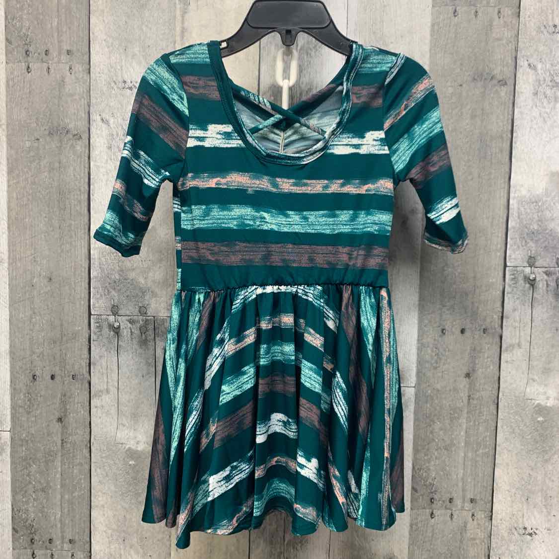 Size 2T Teal Print Dot Dot Smile Dress