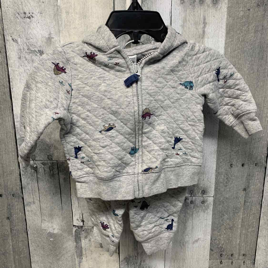 Size 3 Months Gray Print Carter's Jacket/Pants