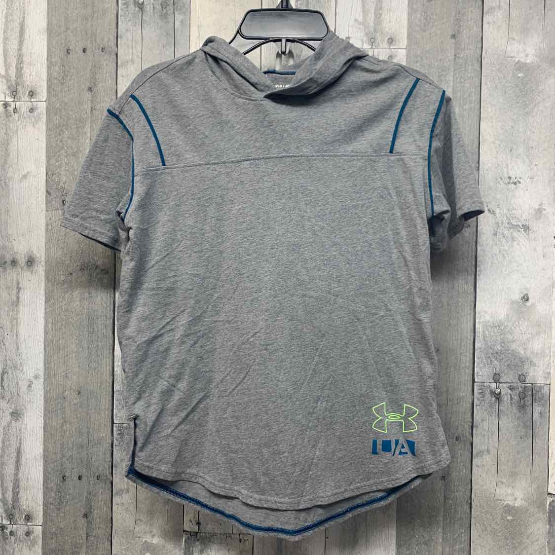 Size Large Gray/Teal Sport Brand T Shirt - OodlesCB