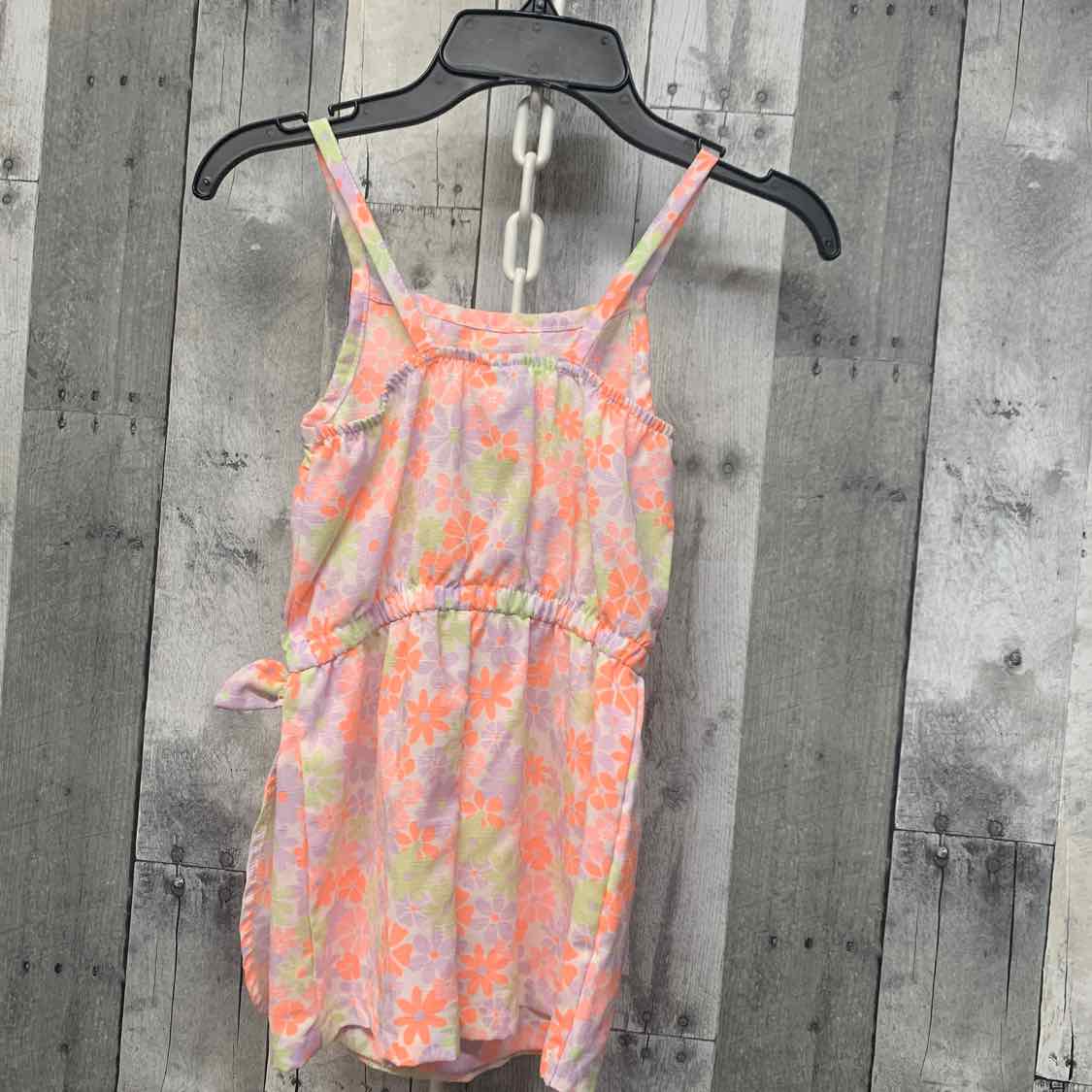 Size 4T White/Coral Little Lass Romper