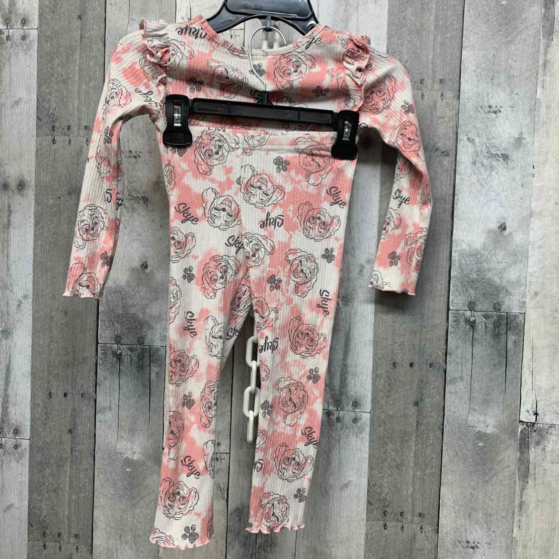 Size 4T Pink/White Paw Patrol 2pc PJs