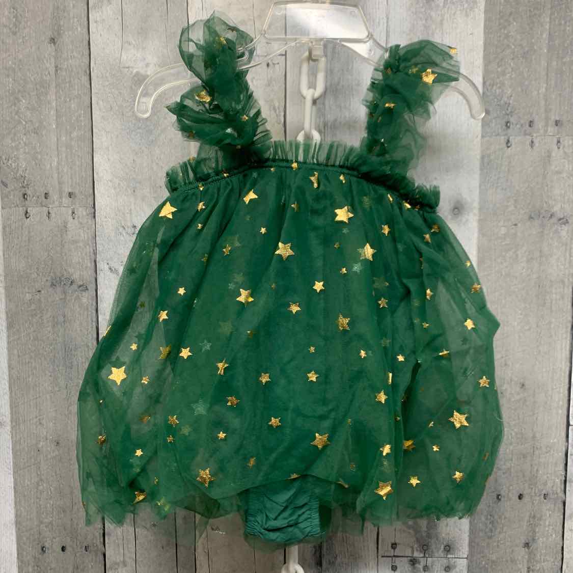 Size 6-9 Months Green Print Mid Brand Romper