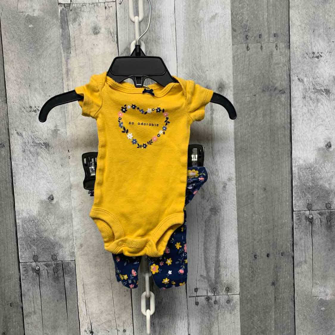 Size Preemie Yellow/Navy Carter's Shirt/Leggings