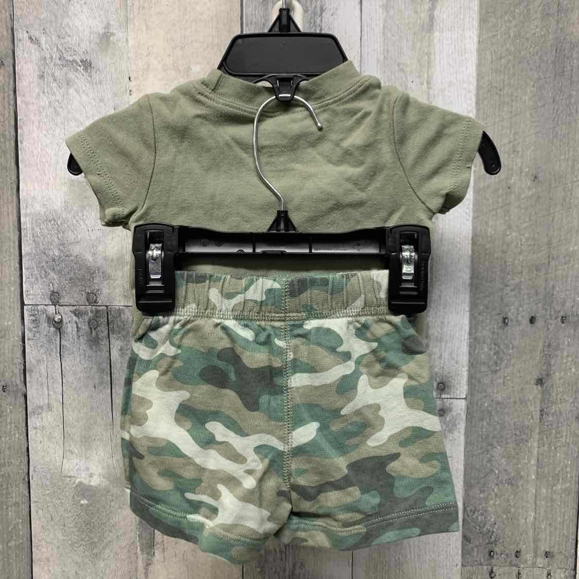 Size 0-3 Months Green Camo Child of Mine Shirt/Shorts - OodlesCB