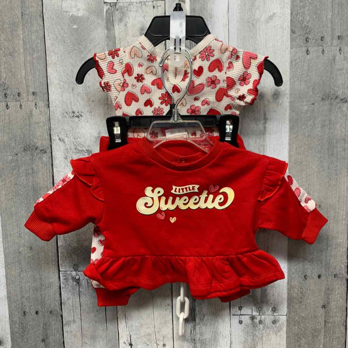 Size 0-3 Months Red/White B Brand Shirt/Pants