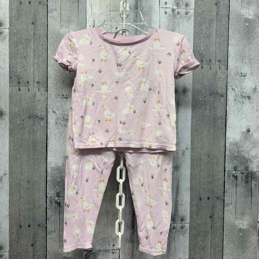 Size 3T Purple Print Bamboo 2pc PJs