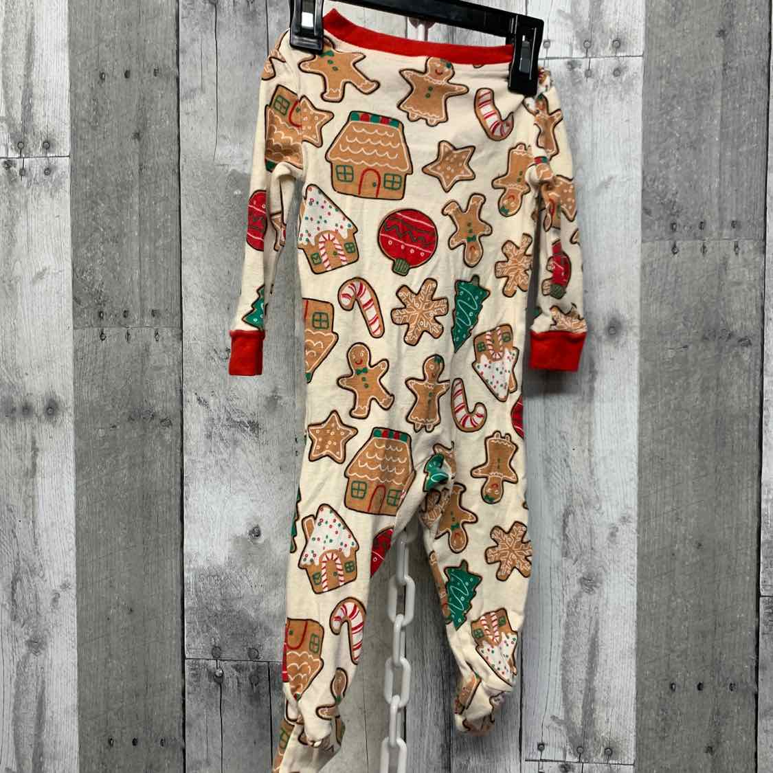 Size 6-12 Months Tan/Red Holiday Brands Footy PJs