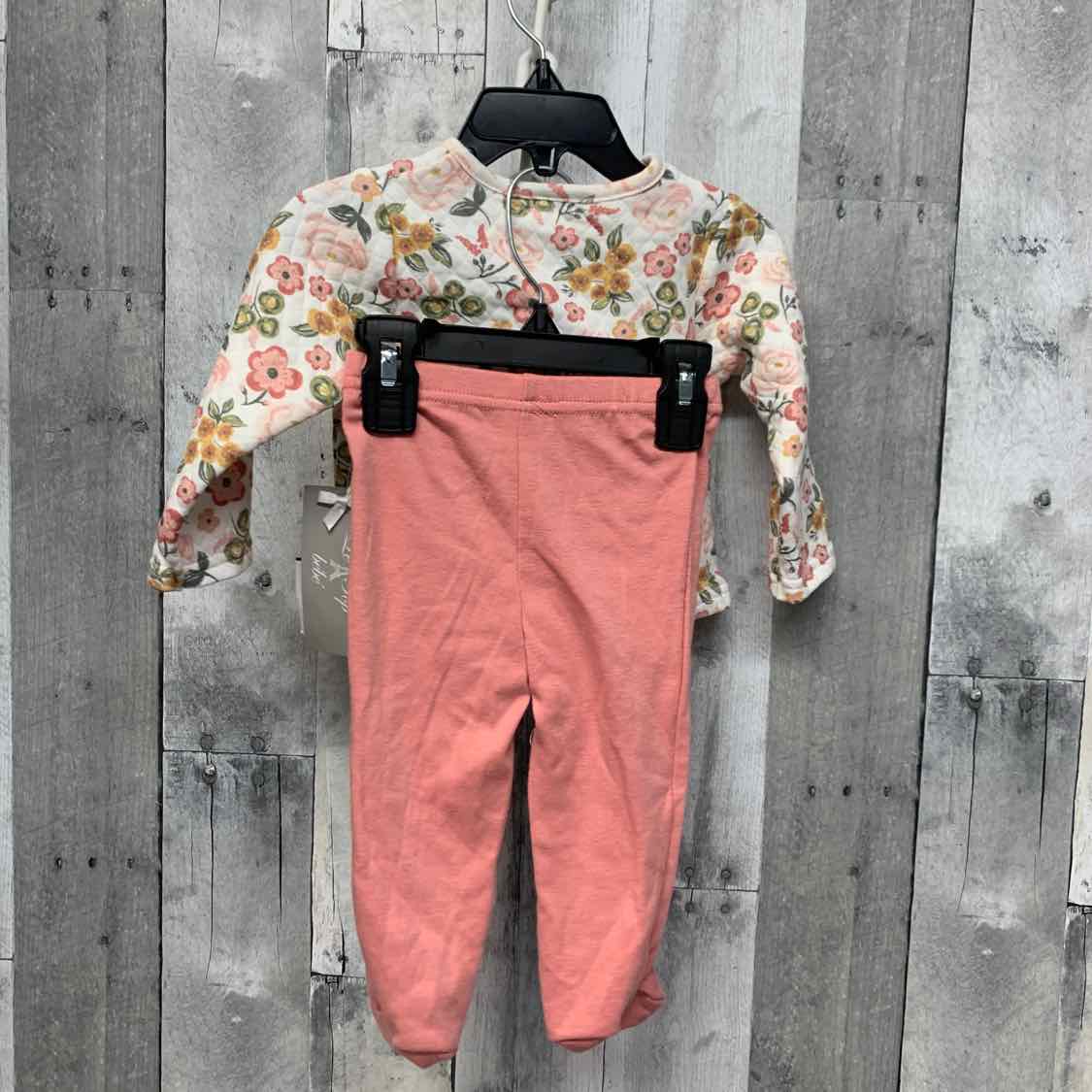 Size 6-9 Months White/Pink Mid Brand Shirt/Pants