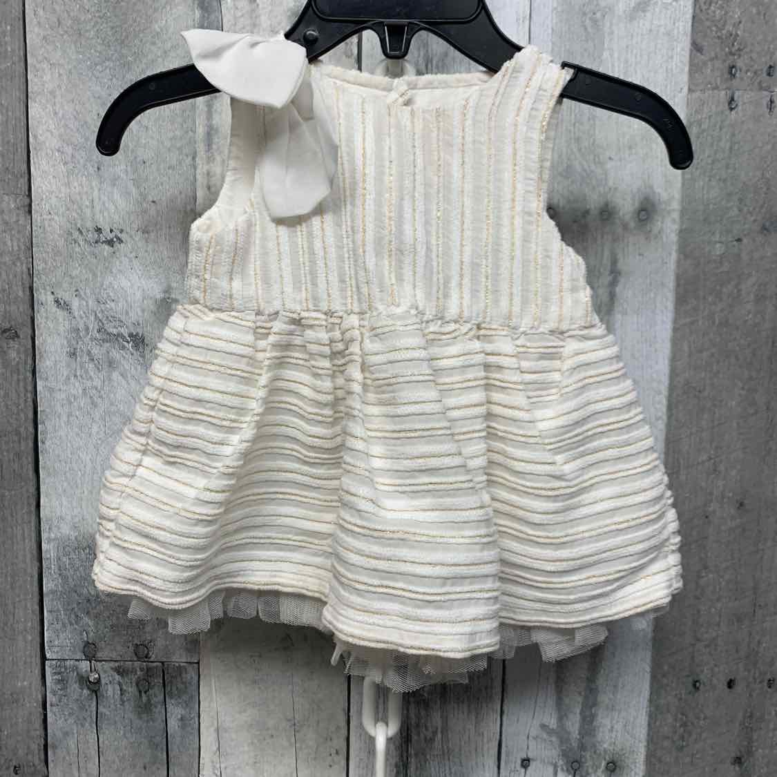 Size 0-3 Months White/Gold Cat & Jack Dress