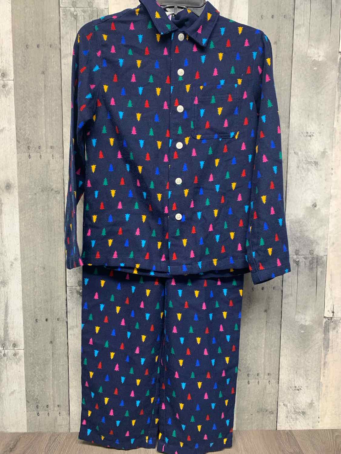Size 8 Navy Print Lands' End 2pc PJs