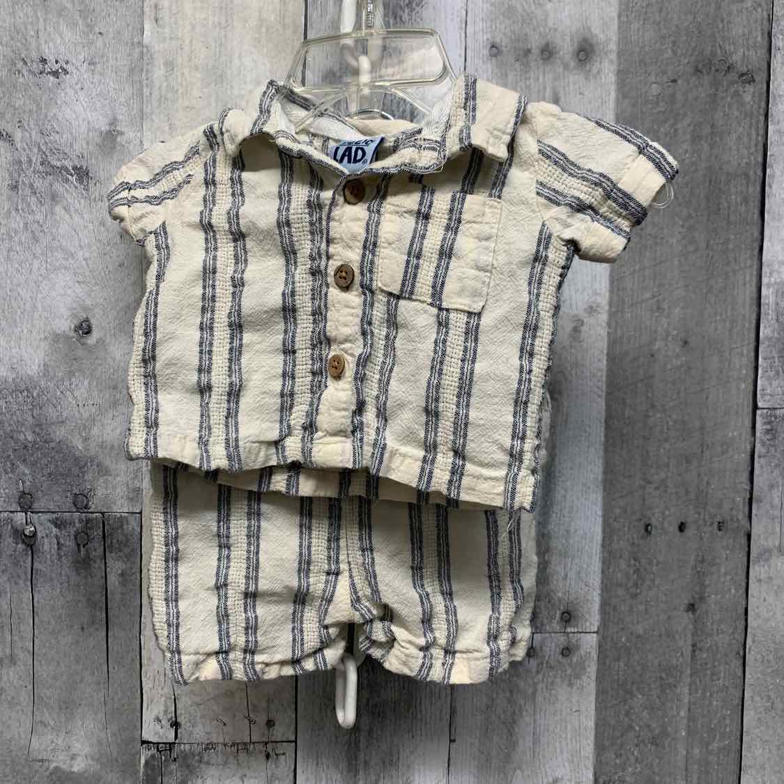 Size 0-3 Months Ivory/Blue Little Lad Shirt/Shorts