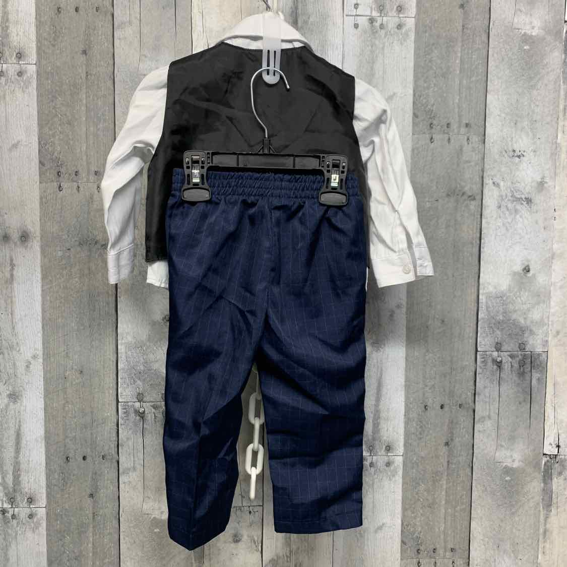 Size 18 Months White/Navy B Brand 2pc+ Suit
