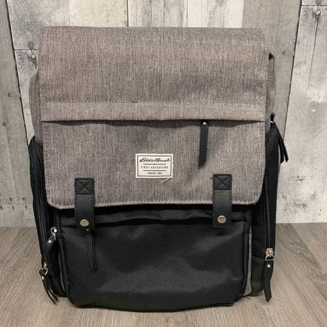 Eddie Bauer Black/Gray Diaper Bag