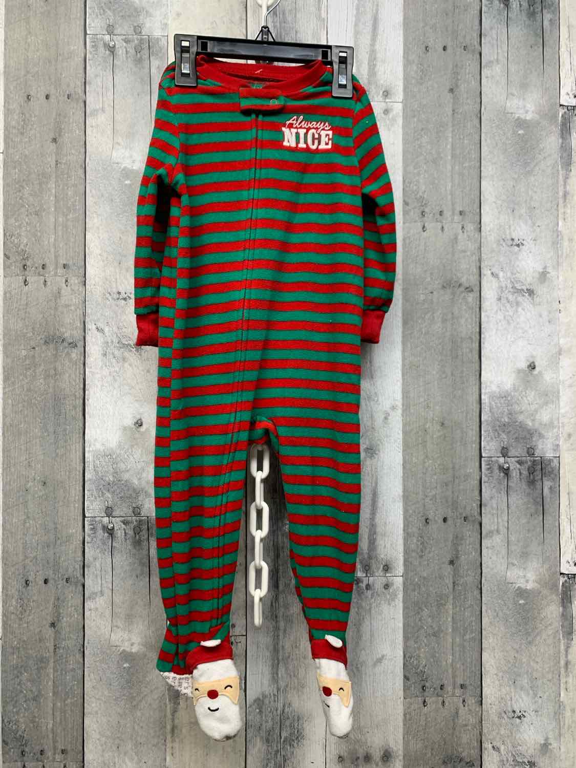 Size 18 Months Red Striped Carter's Footy PJs