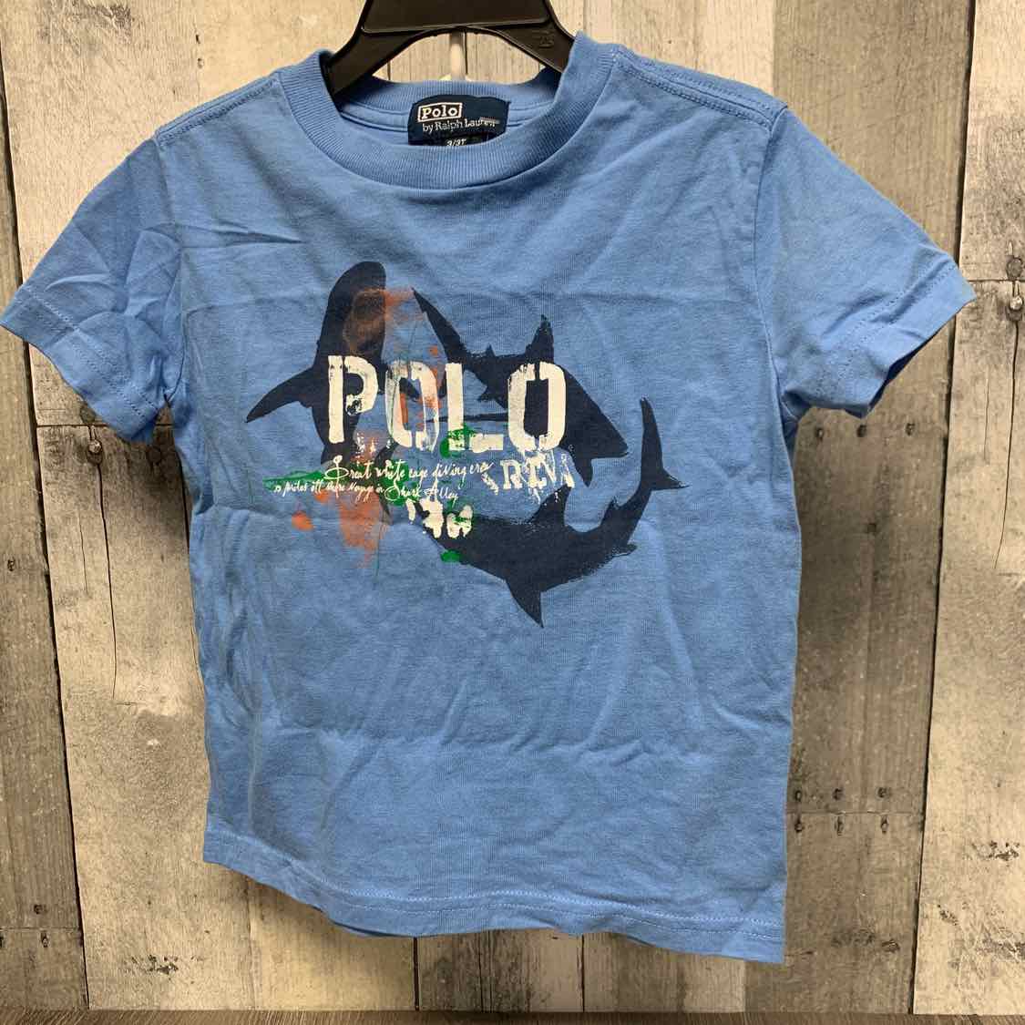 Size 3T Blue Graphic Ralph Lauren T Shirt
