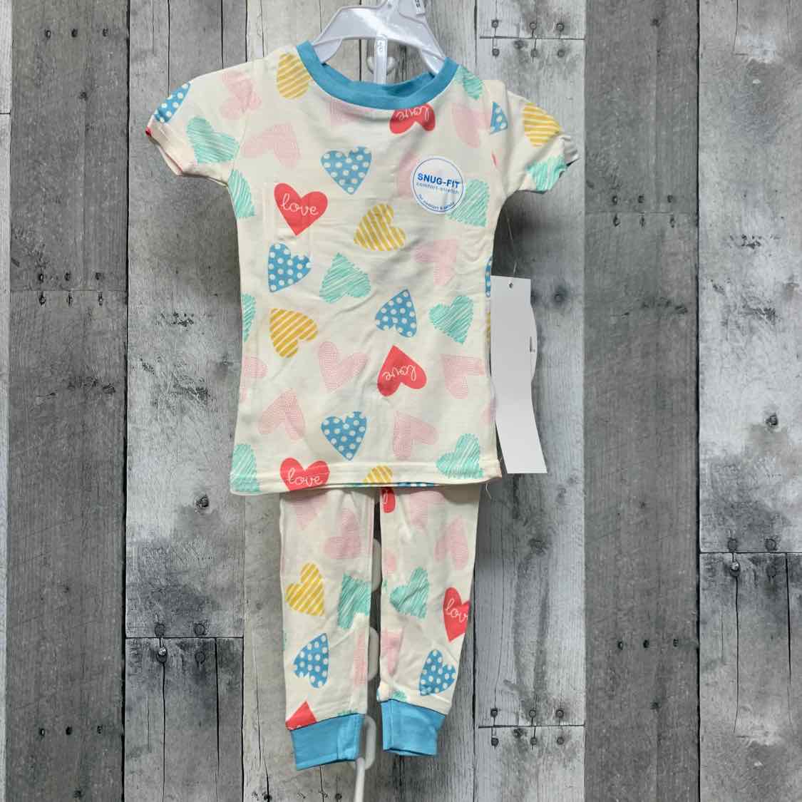 Size 12 Months White/Blue Bon Bebe 2pc PJs - OodlesCB