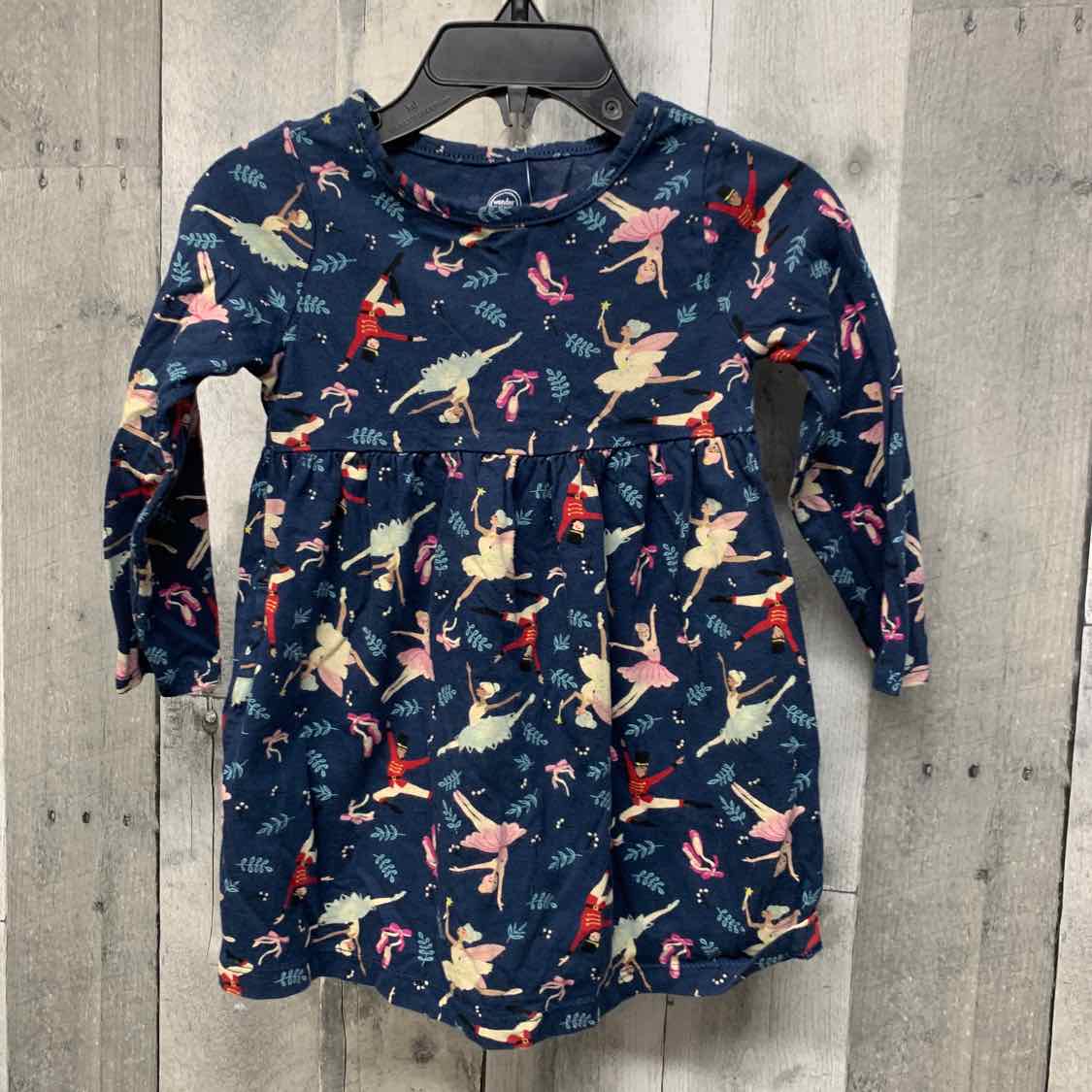 Size 18 Months Navy Print Wonder Nation LS Dress