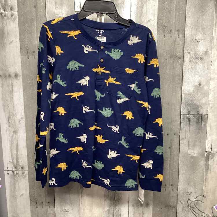 Size 14 Navy/Yellow Carter's Long Sleeve Shirt