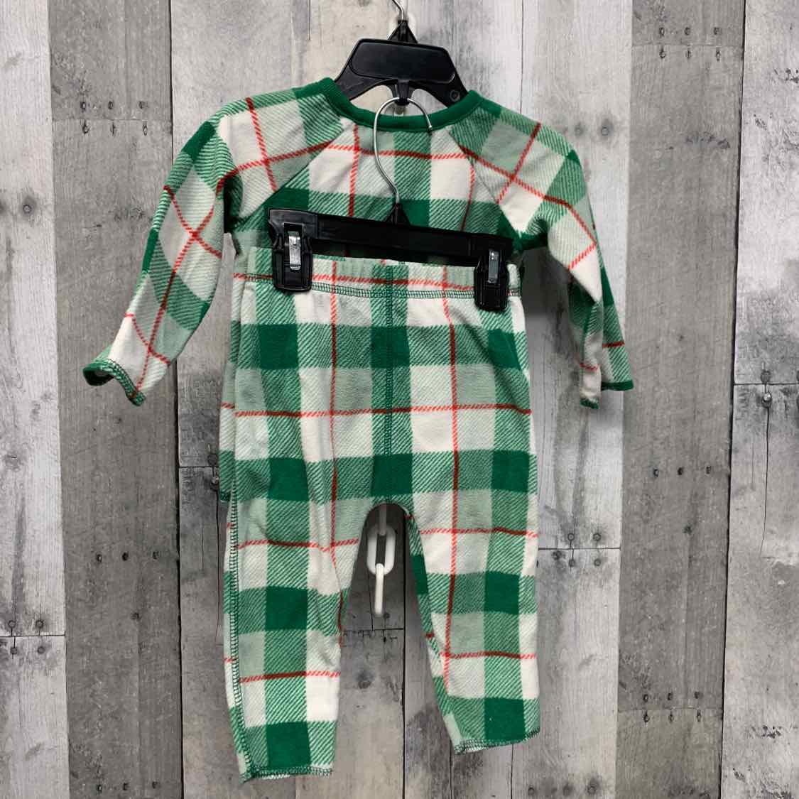 Size 12 Months Green Plaid Carter's 2pc PJs