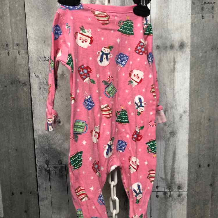 Size 0-3 Months Pink Print Old Navy Footy PJs
