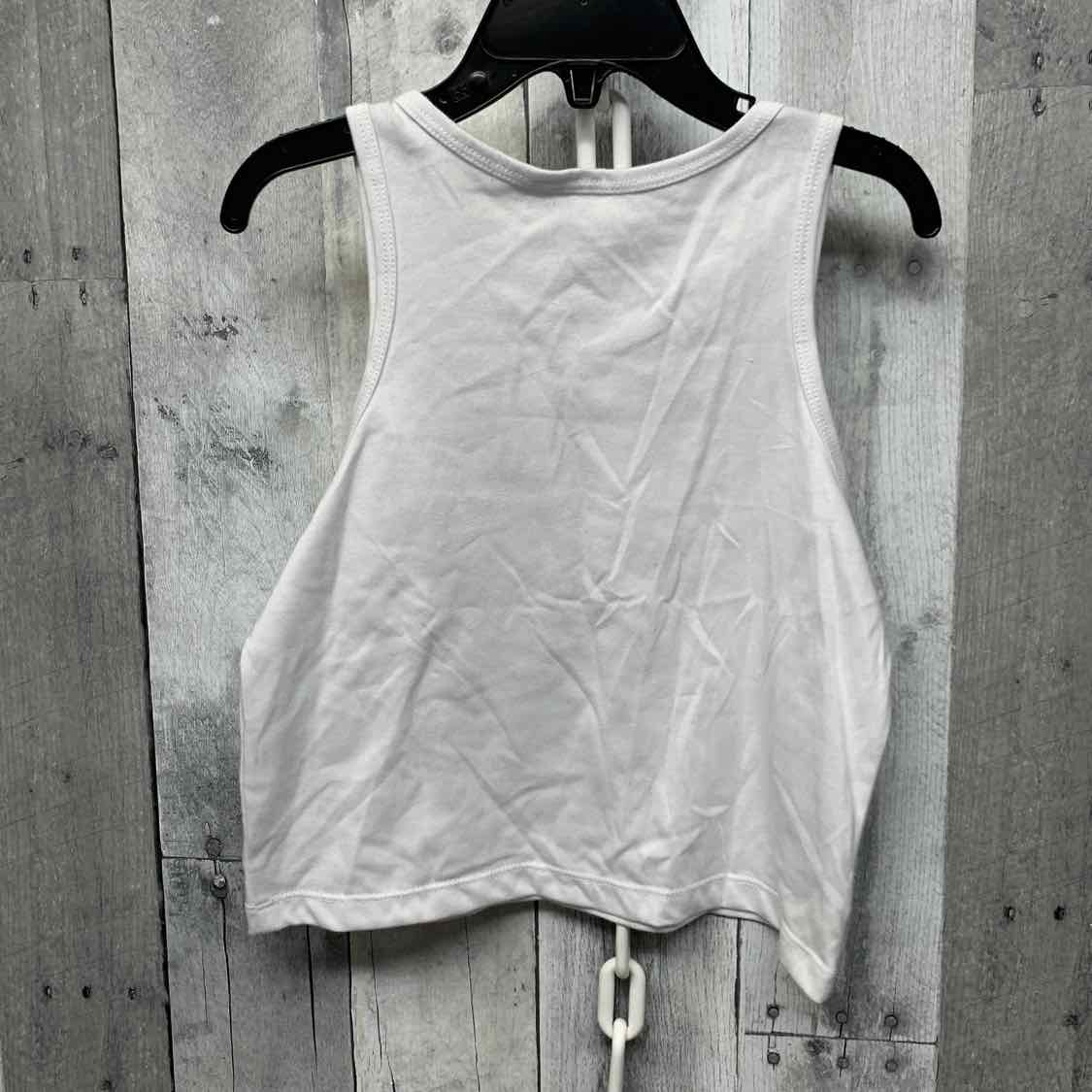 Size 6/6X White Graphic Holiday Brands Tank Top