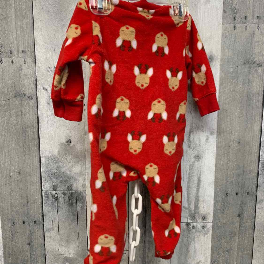 Size 0-3 Months Red Mid Brand Footy PJs