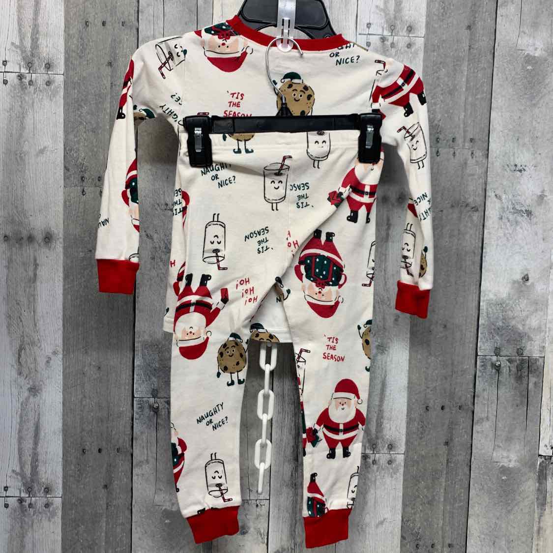Size 4T White Print Carter's 2pc PJs