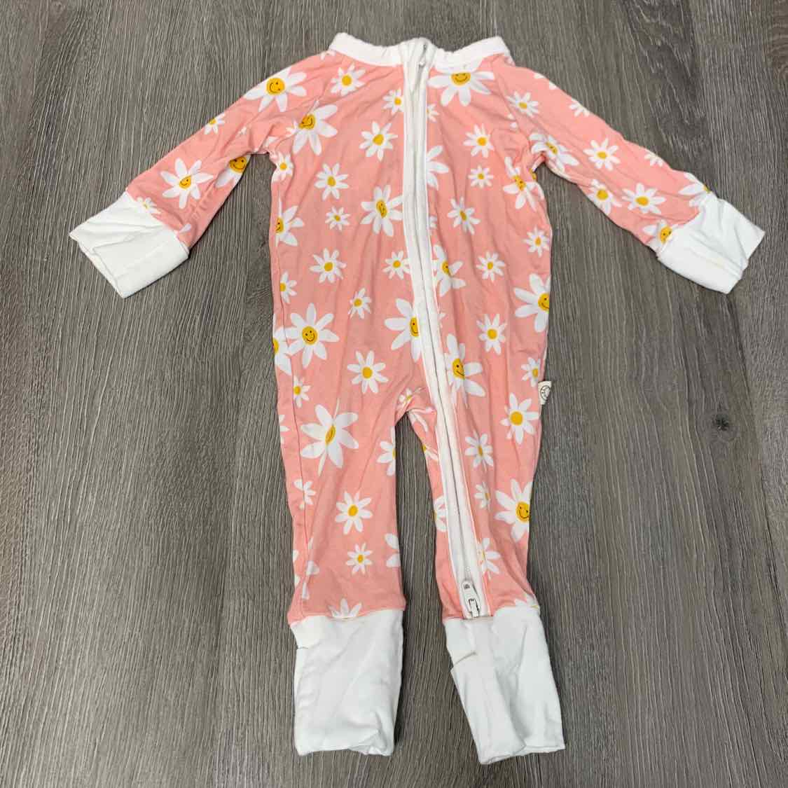 Size Preemie Pink Print Bamboo Footy PJs