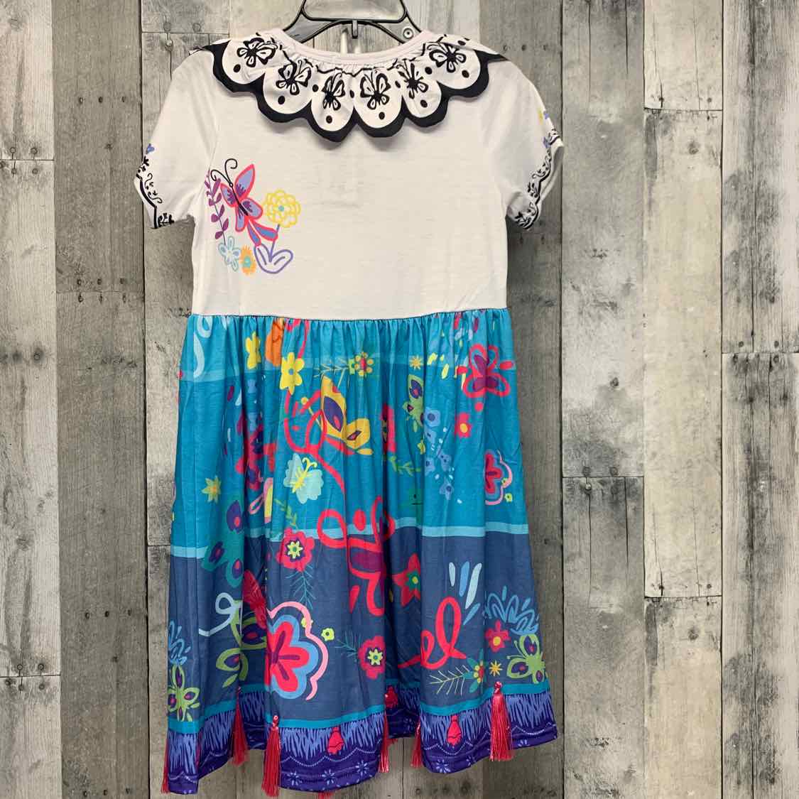 Size 9/10 White/Teal Presley Couture Dress