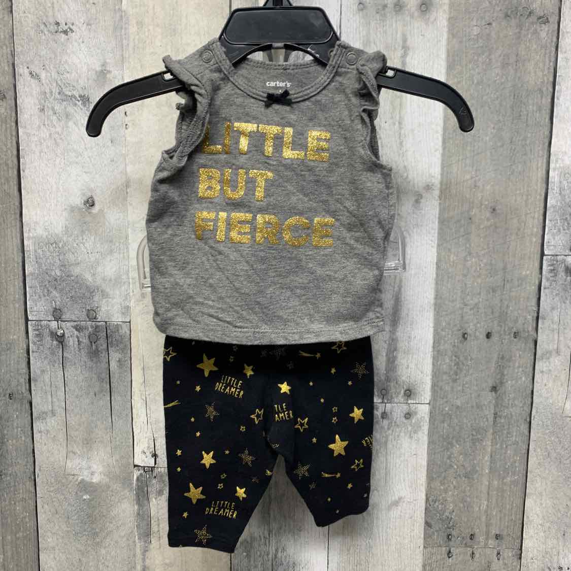 Size Newborn Gray/Black Carter's Shirt/Leggings - OodlesCB
