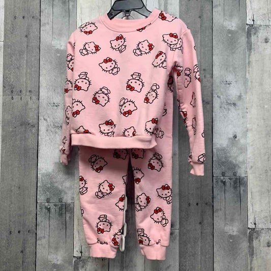 Size 3T Pink Print Hello Kitty Sweats - 2pc