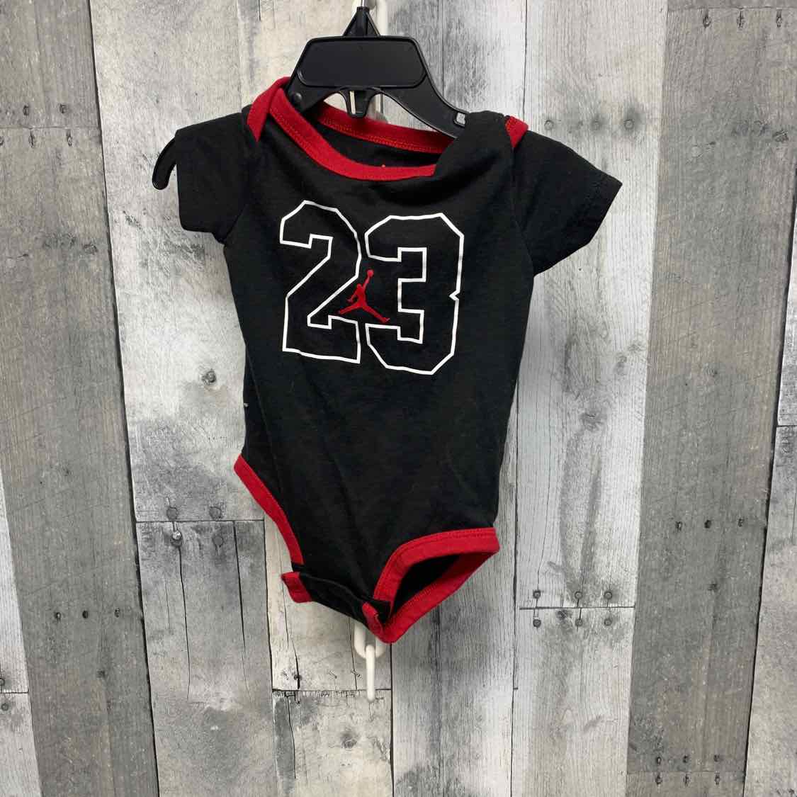 Size 6 Months Black/Red Sport Brand Bodysuit