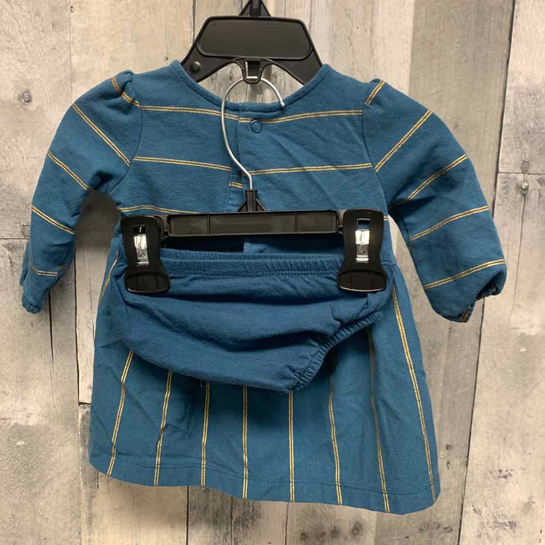 Size 3 Months Teal/Gold Carter's 2pc Dress