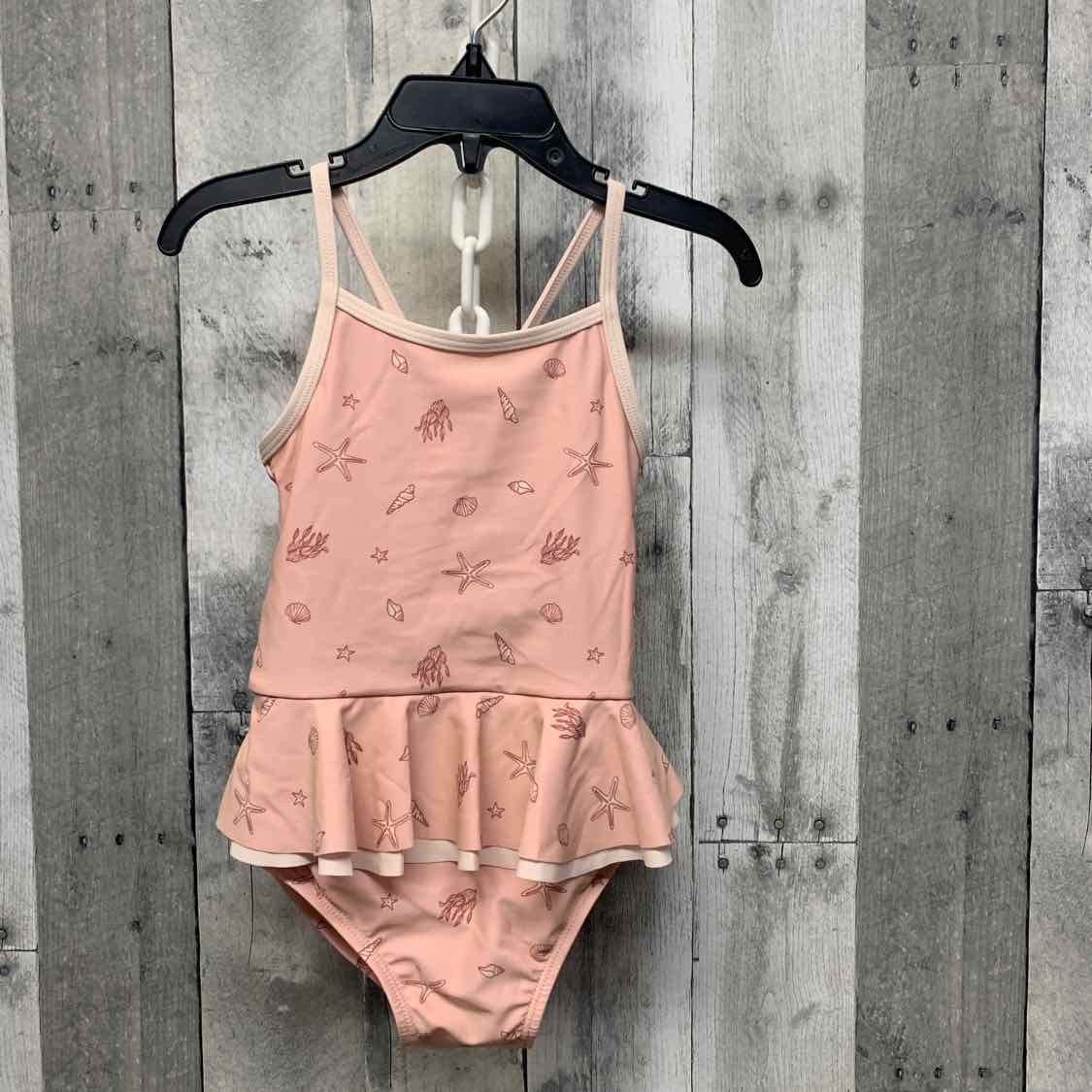 Size 24 Months Pink Print Gerber Swim Suit - 1pc