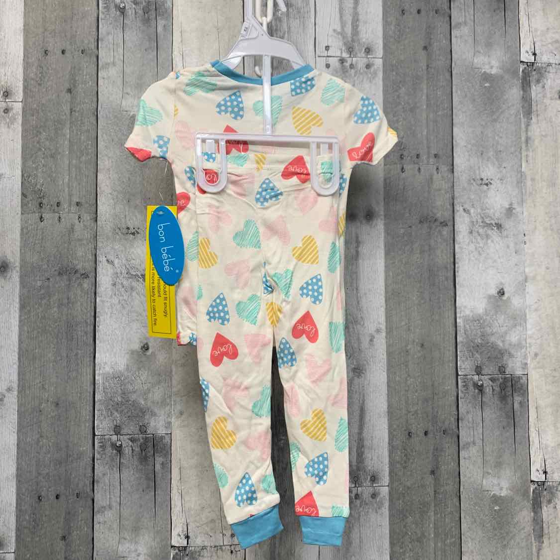 Size 18 Months White/Blue Bon Bebe 2pc PJs - OodlesCB